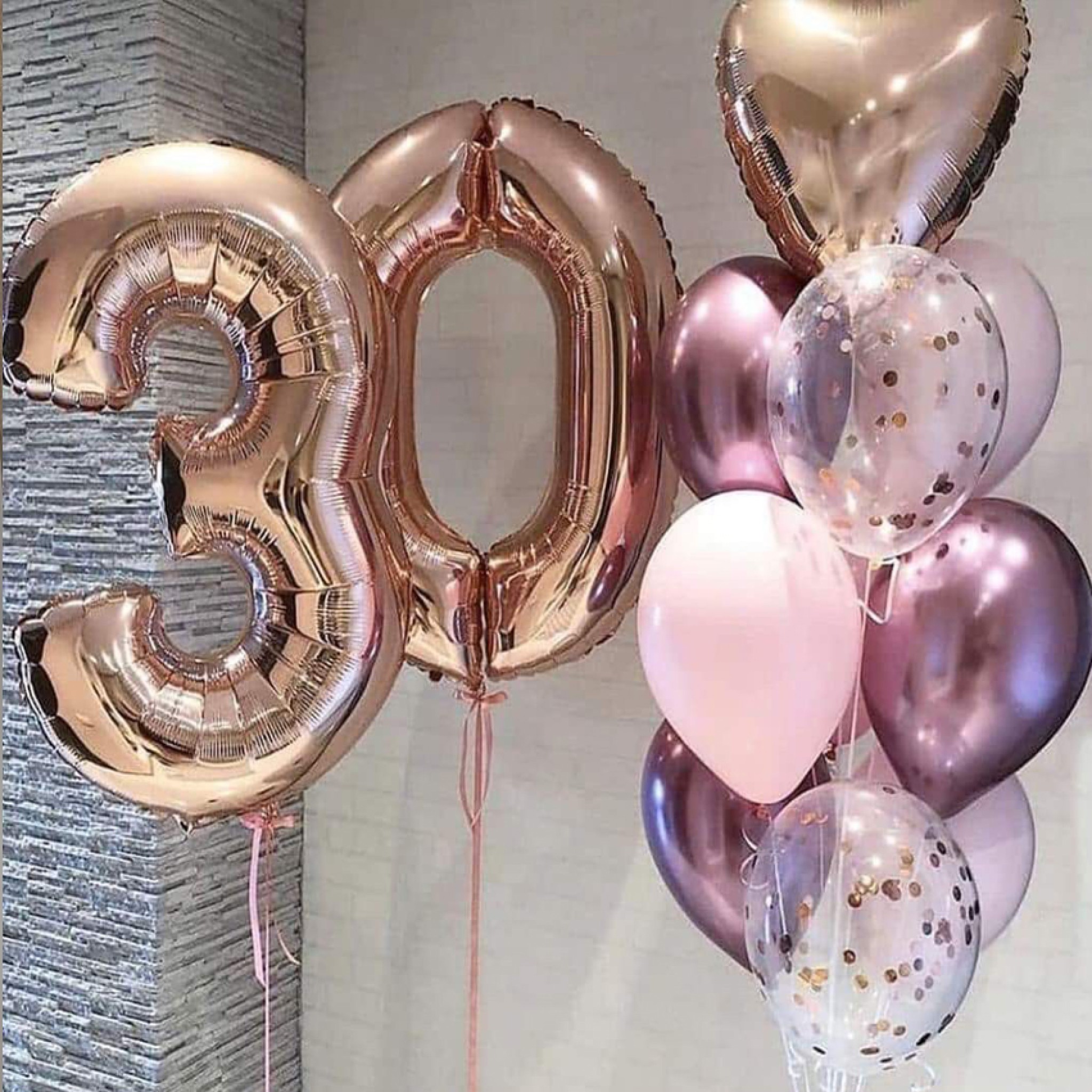 30th Birthday Balloon Bouquet Dubai – Helium Number 30 & Bouquet Package