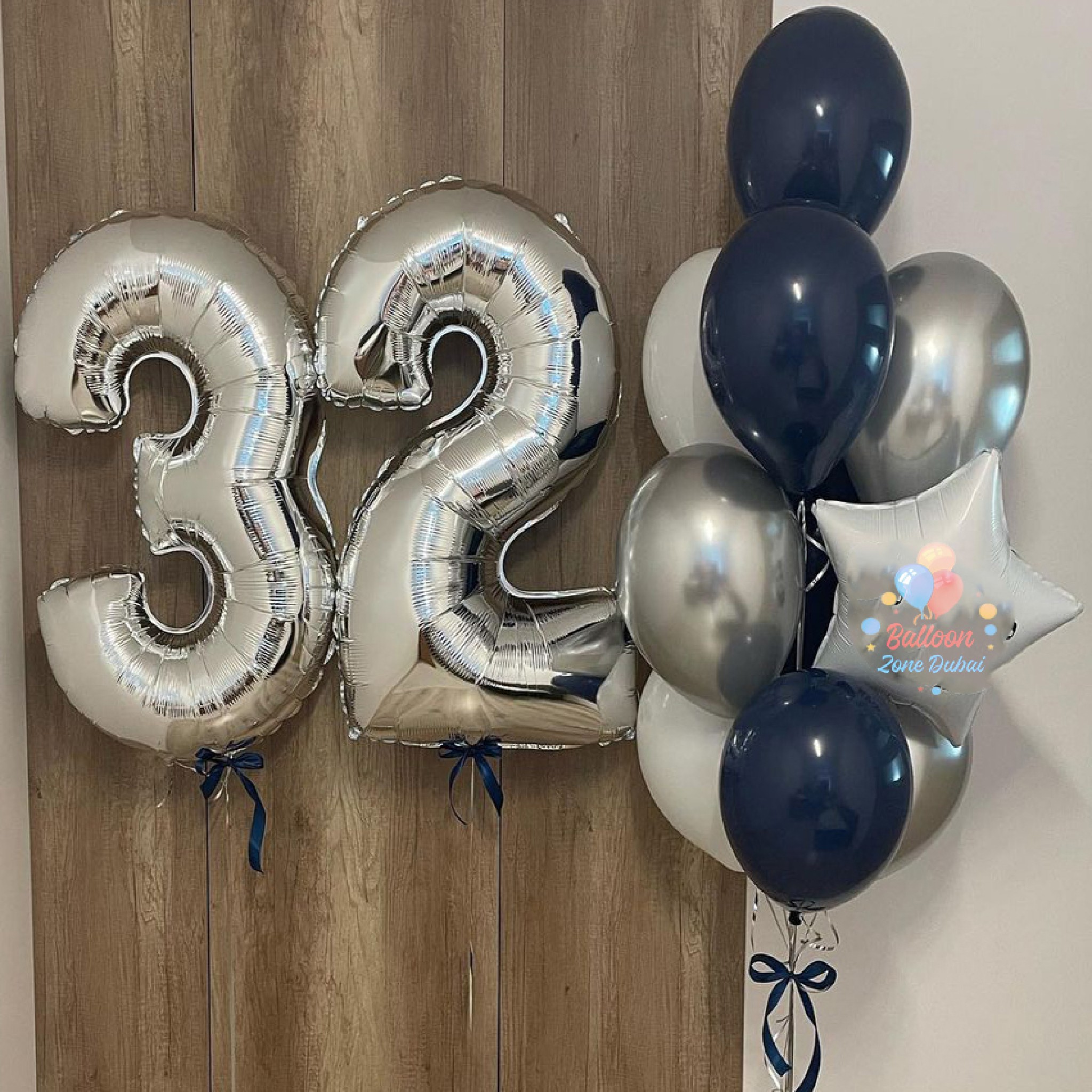 32nd Birthday Balloon Bouquet Dubai – Helium Number 32 & Bouquet Package