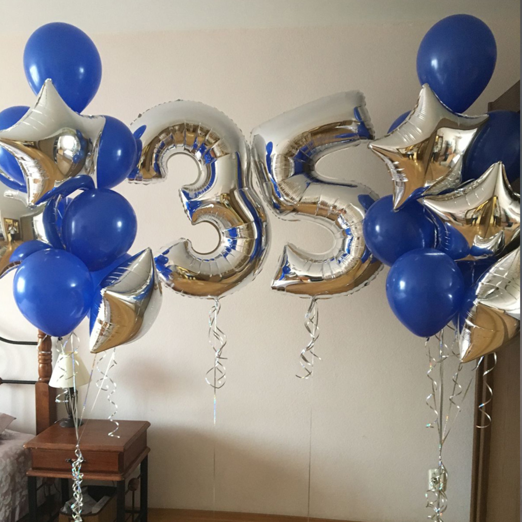 35th Birthday Balloon Bouquet Dubai – Double Helium Number & Dual Bouquet Package