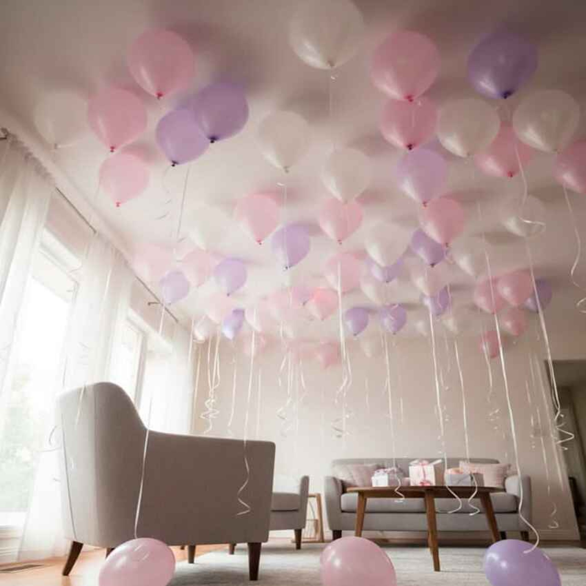 Ceiling Helium Balloons Decoration â€“ Balloon Zone Dubai