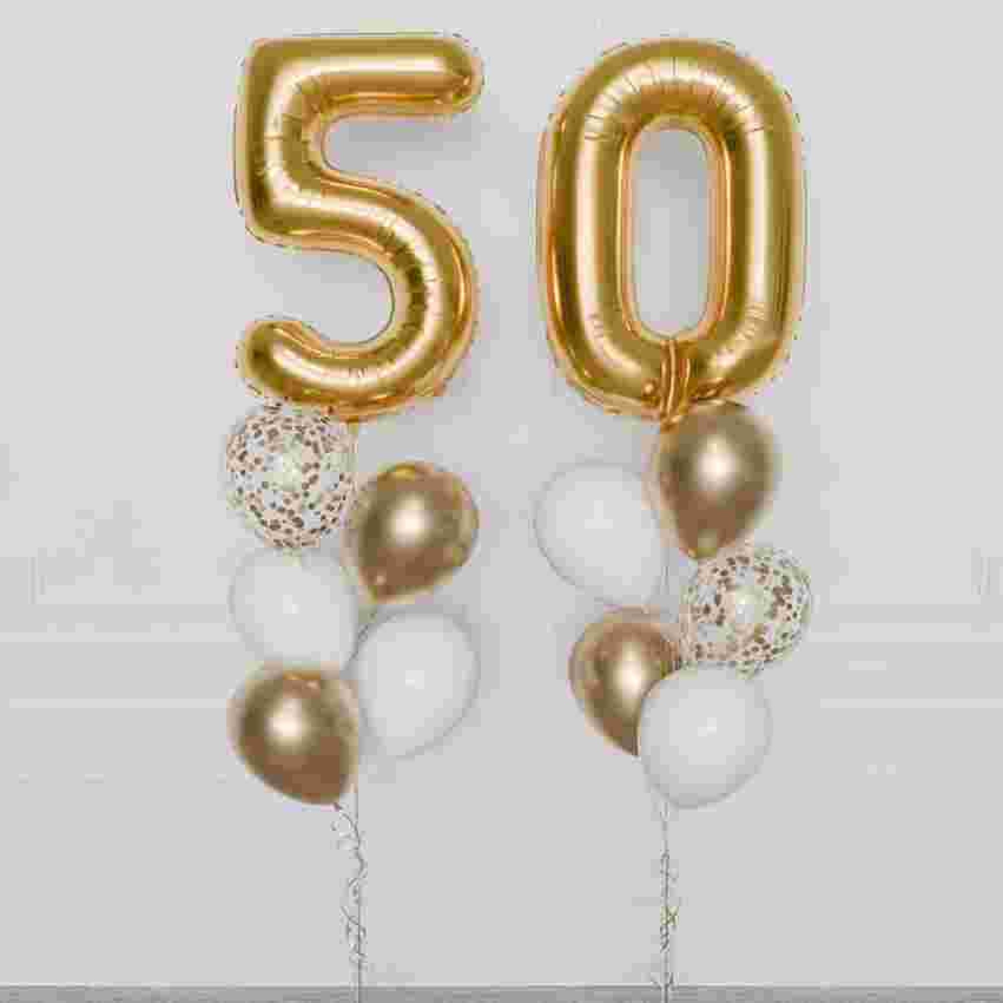 Elegant 50th Birthday Balloon Bouquet Celebration Set