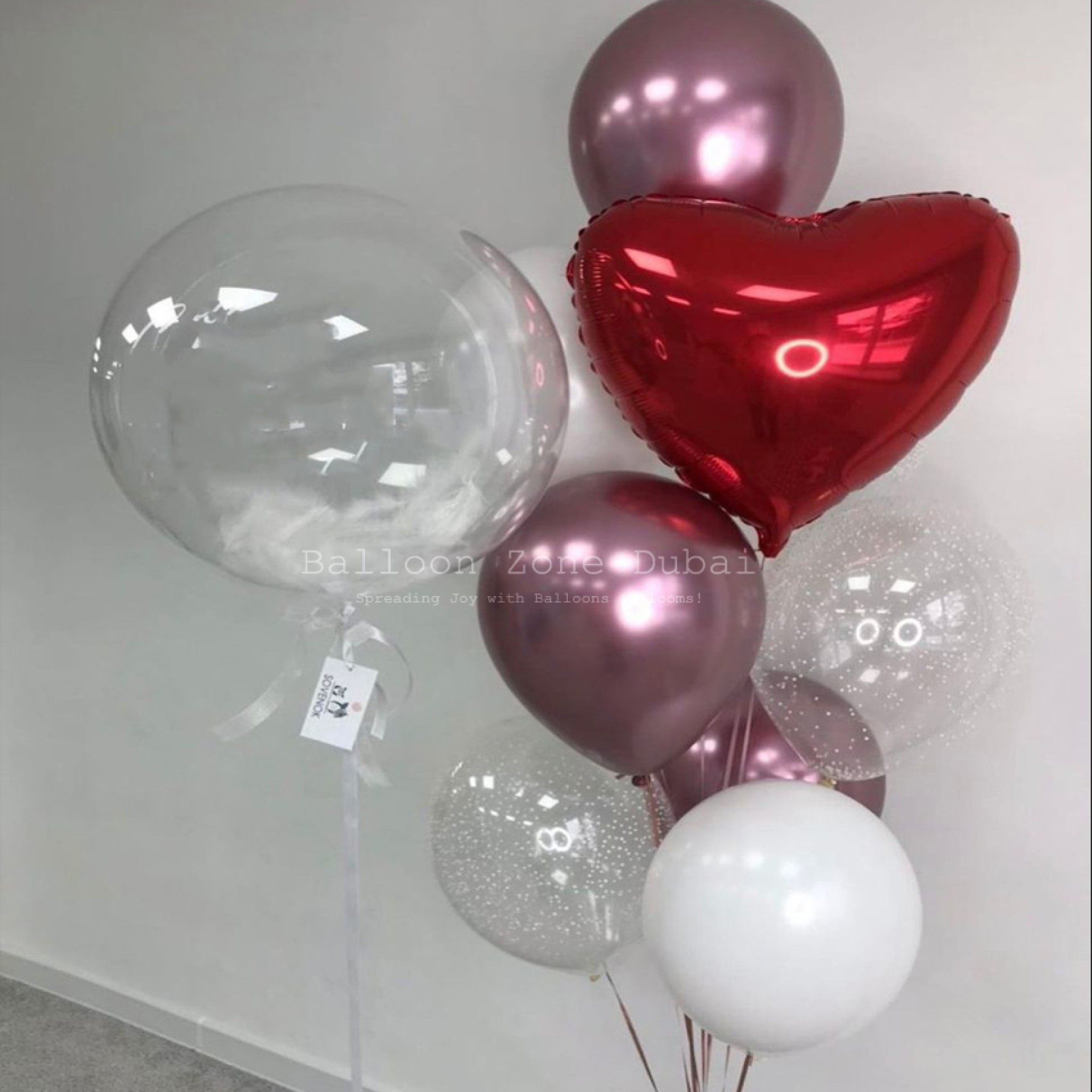 Elegant Purple & White Customized Bubble Balloon