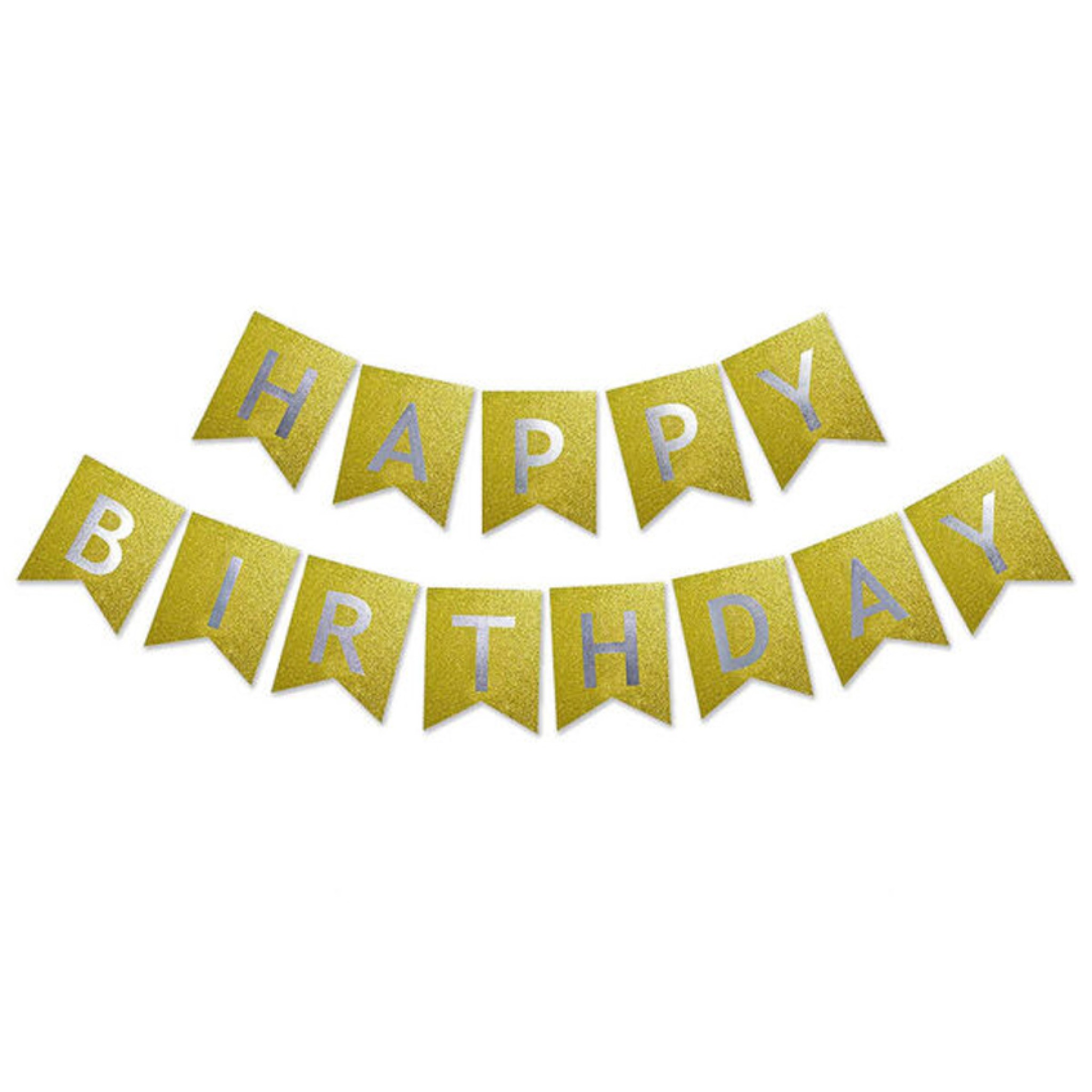Glittery Golden Happy Birthday Banner Dubai  Sparkle Party Decoration