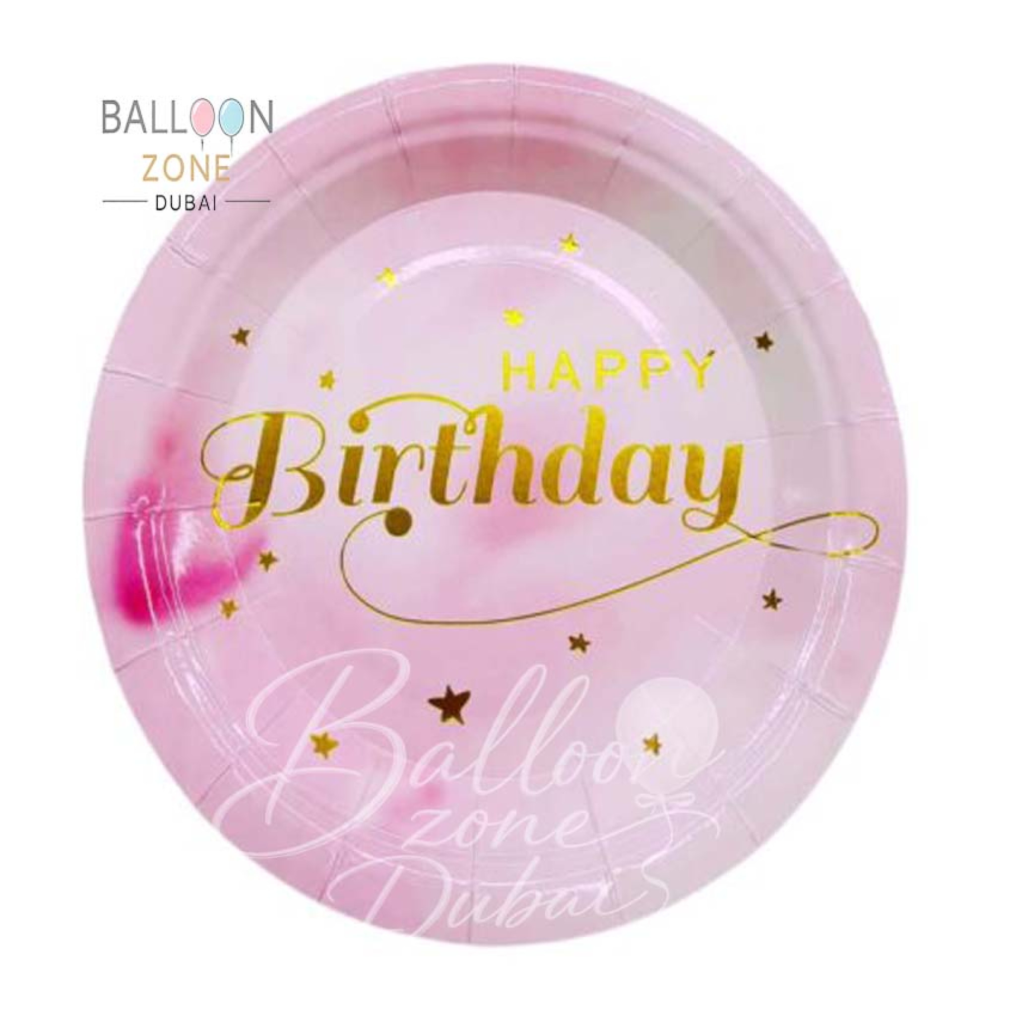 Happy Birthday Paper Plates â€“ Gradient Pink