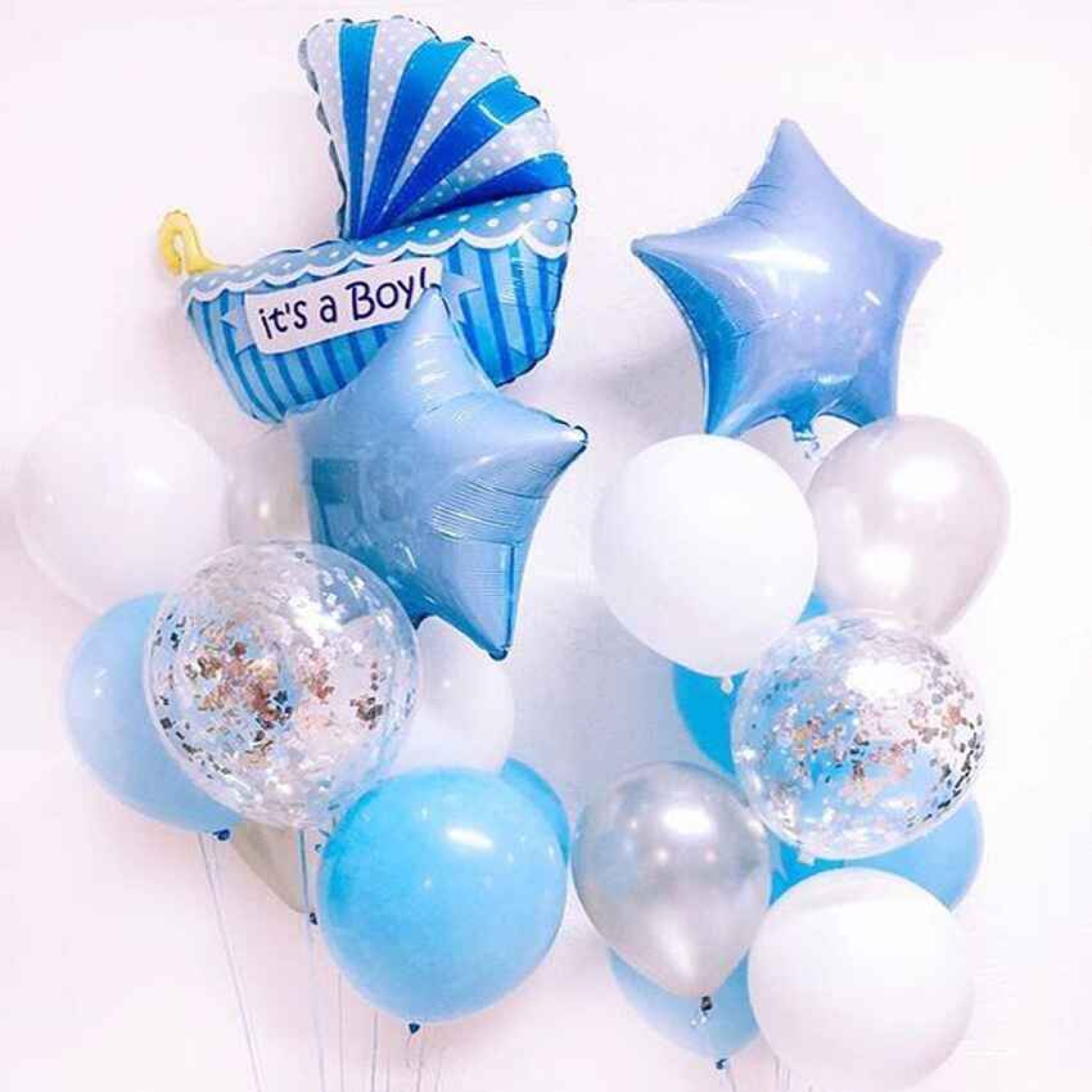 Itâ€™s a Boy Double Helium Balloon Bouquet Set â€“ Balloon Zone Dubai