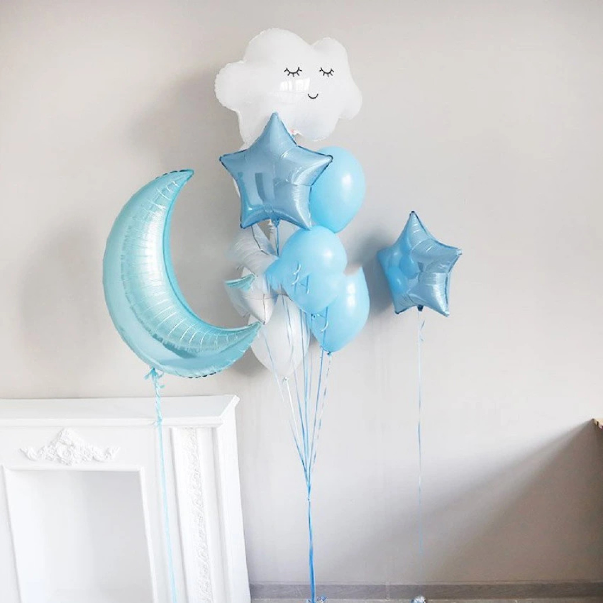 Itâ€™s a Boy Newborn Baby Crescent Balloon Bouquet â€“ Balloon Zone Dubai