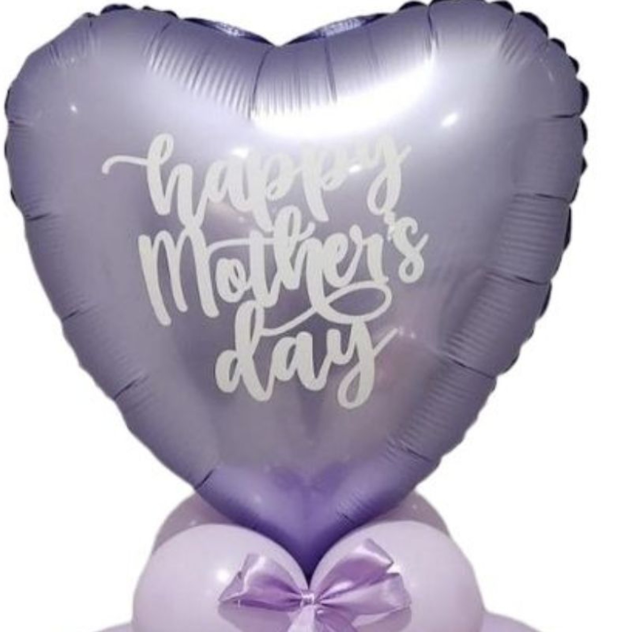 Lavender Motherâ€™s Day Heart Balloon Centerpiece 