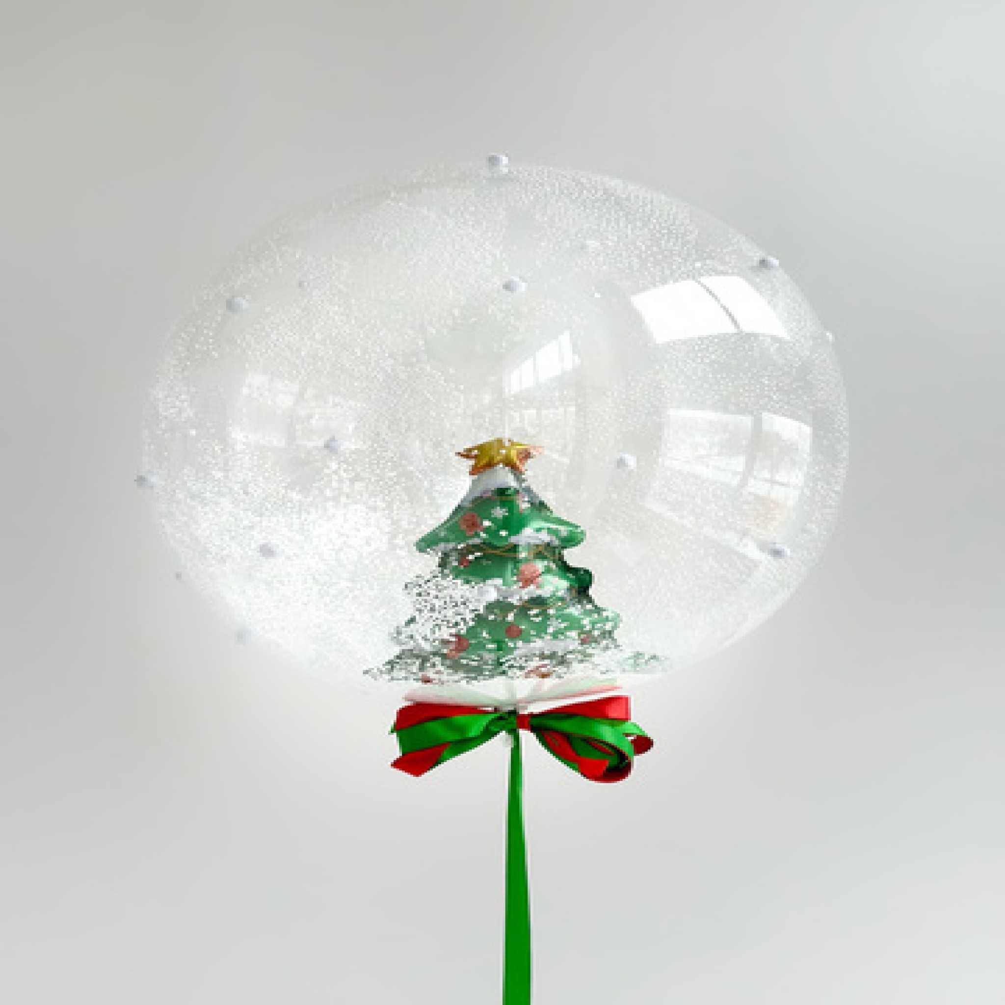 Miniature Christmas Tree Snow Globe Bubble Balloon