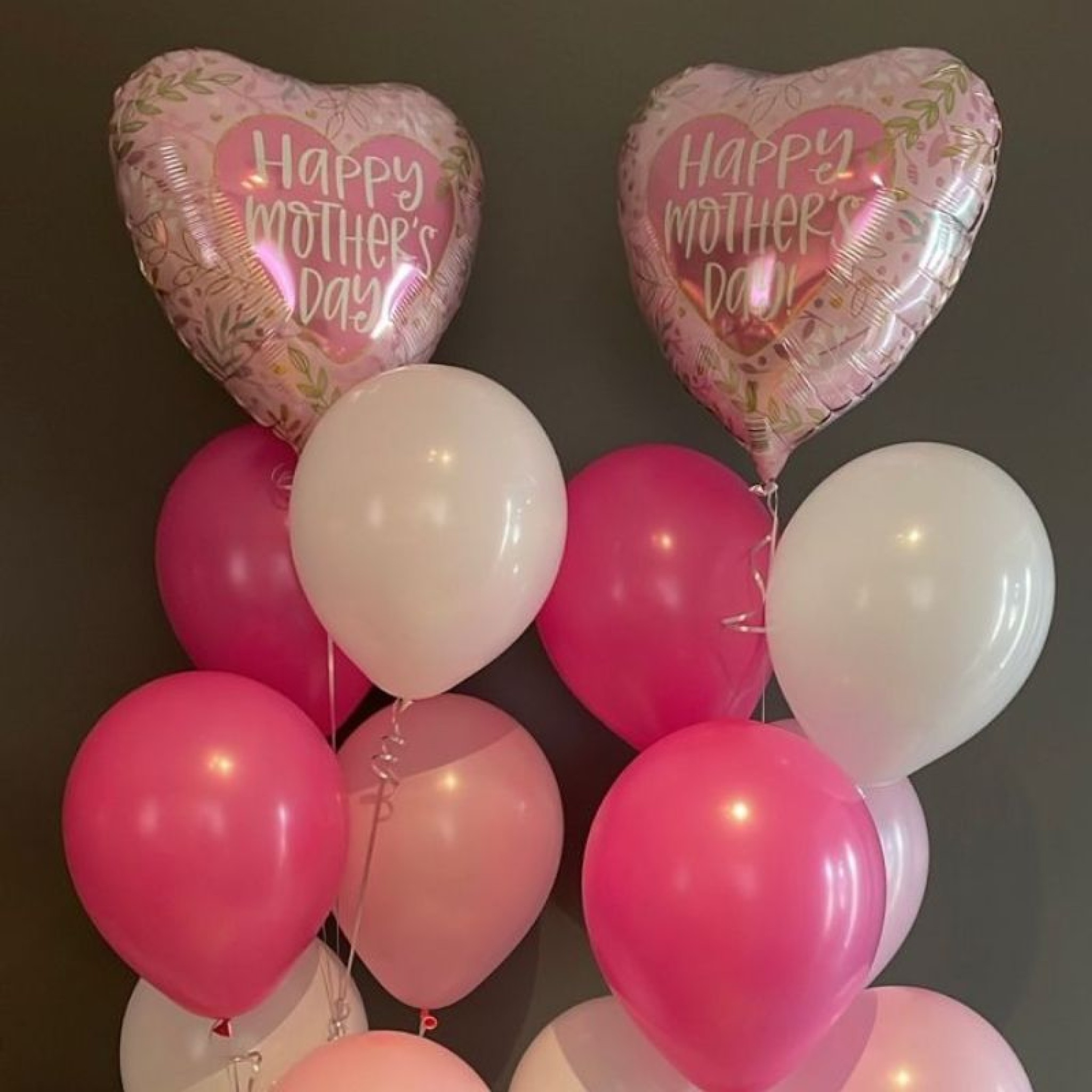 Motherâ€™s Day Helium Balloon Bouquet Set â€“ Pink & White Celebration 