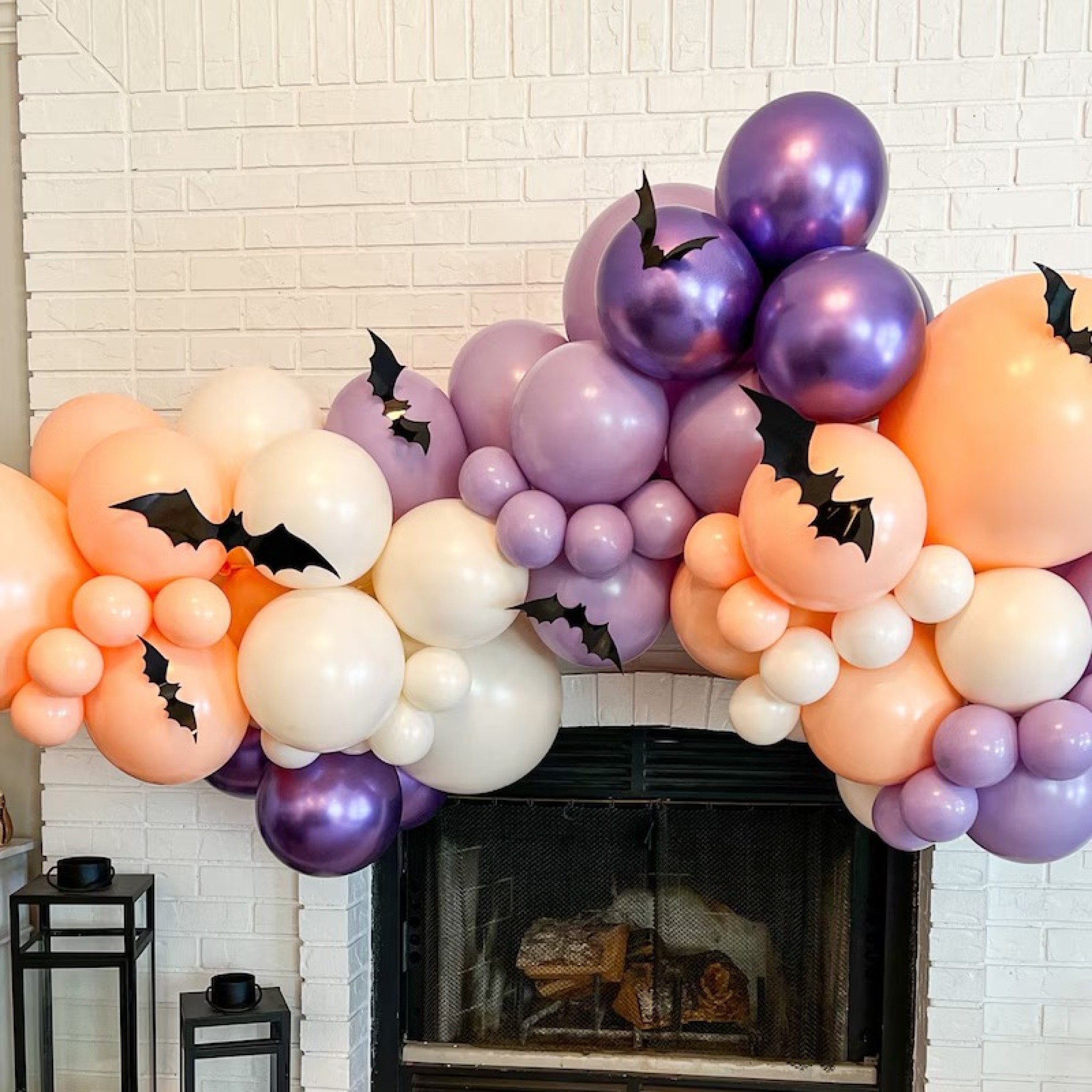 Pastel & Metallic Halloween Balloon Garland Mantle Decor