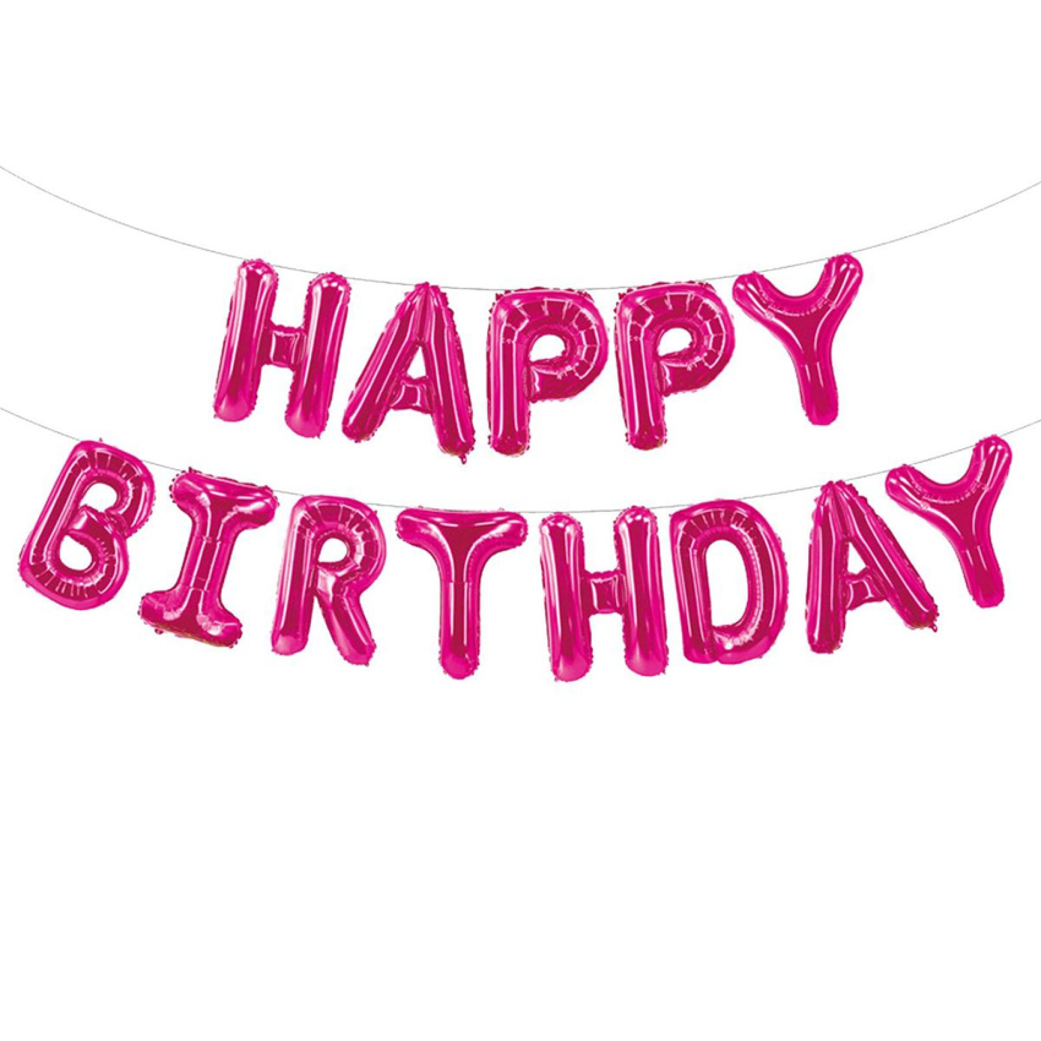 Pink Happy Birthday Letters Balloon Decoration Dubai – 16 Inch Foil Set