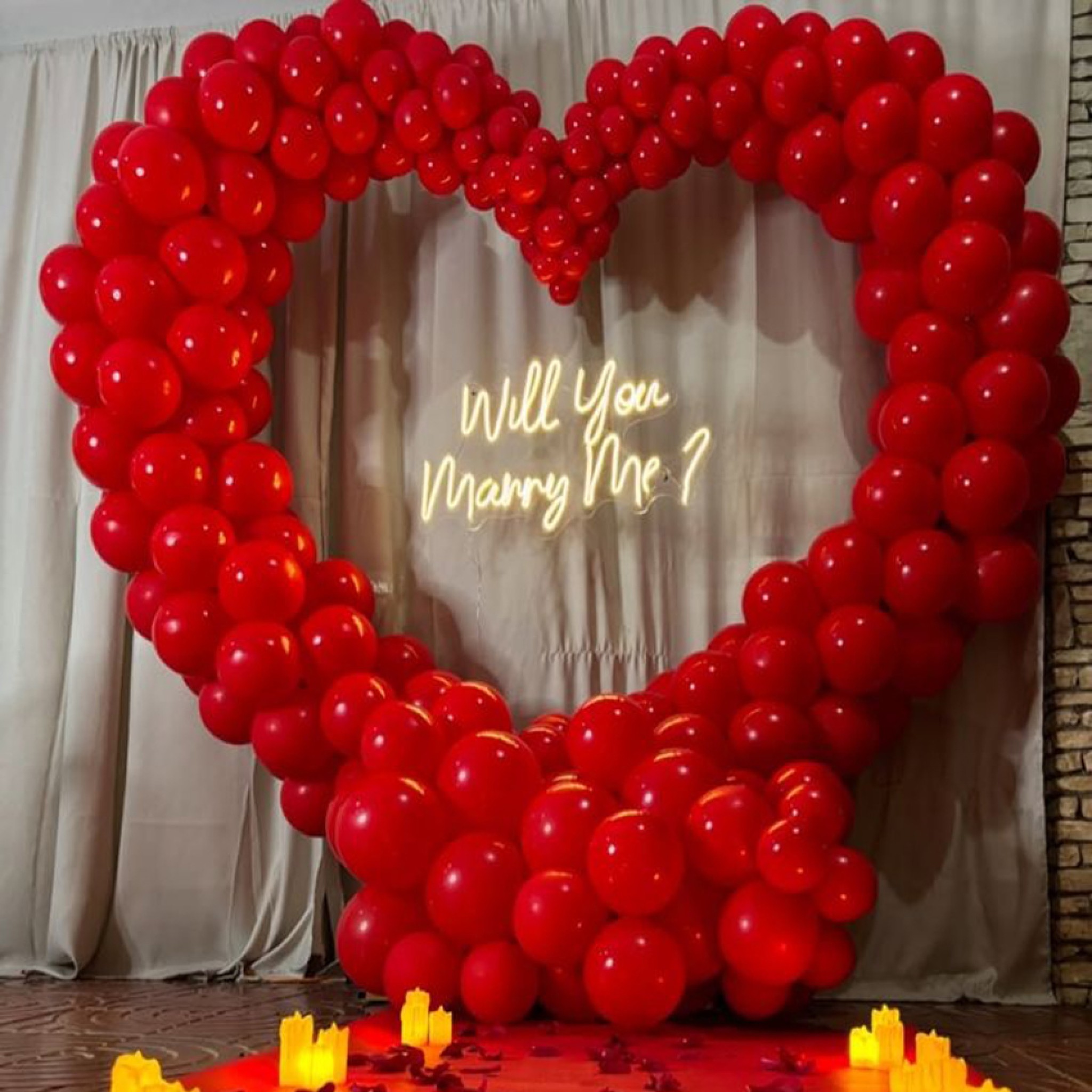 Red Heart Romance Proposal Setup