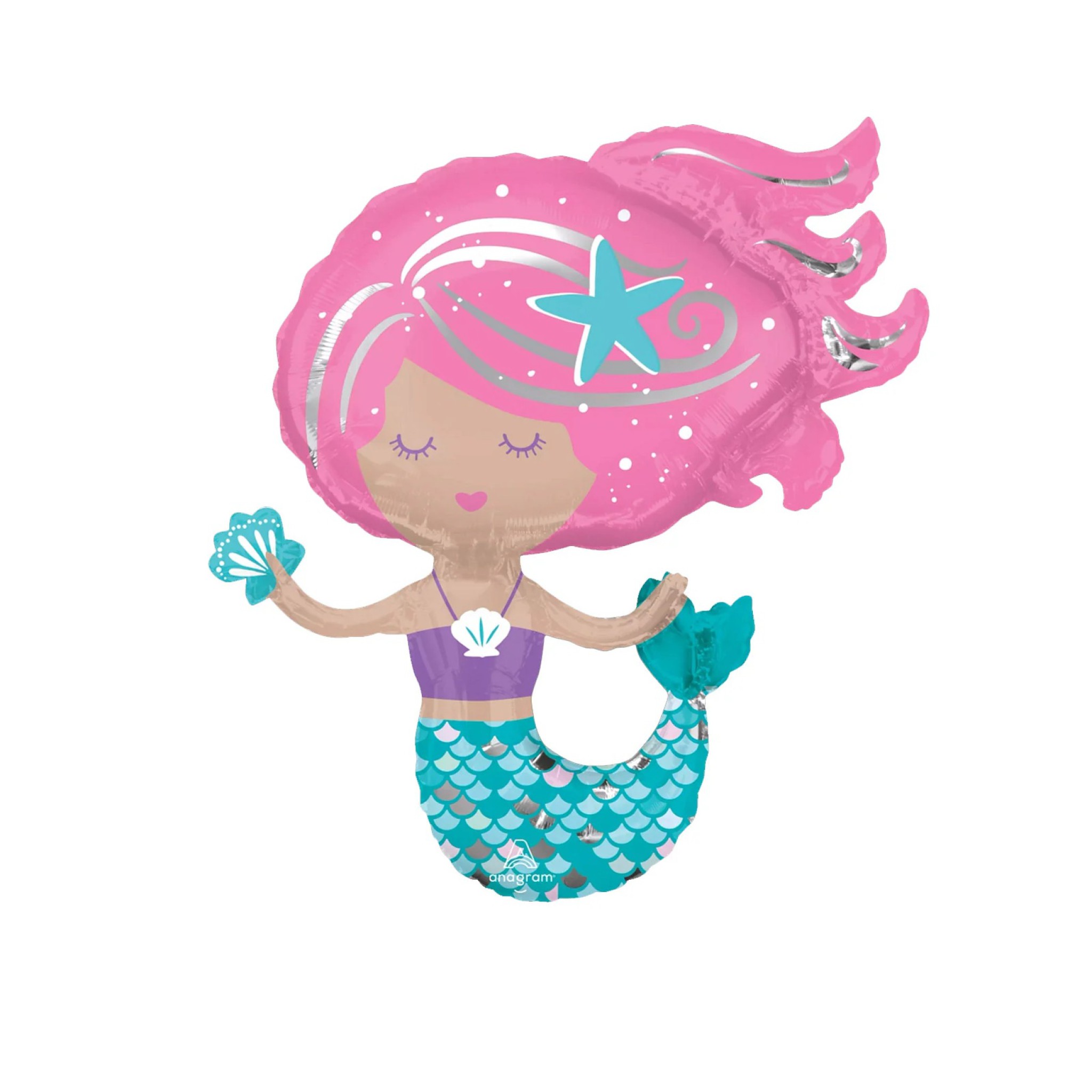 Shimmering Mermaid Large Shape Foil Balloon
