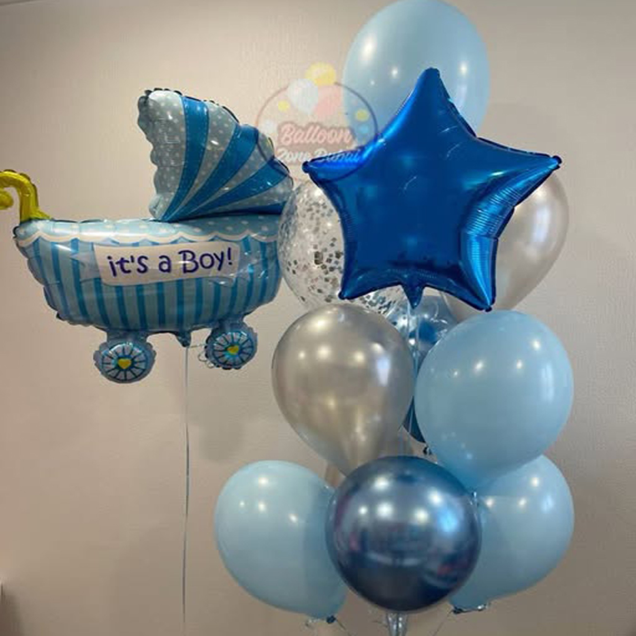 Simple & Elegant â€œItâ€™s a Boyâ€ Balloon Bouquet Setup